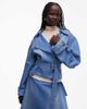ASOS DESIGN ASOS DESIGN oversized cropped denim trench coat in mid blue - 1
