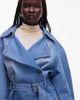 ASOS DESIGN ASOS DESIGN oversized cropped denim trench coat in mid blue - 3