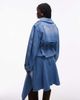 ASOS DESIGN ASOS DESIGN oversized cropped denim trench coat in mid blue - 4