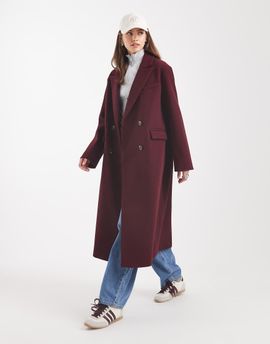 ASOS DESIGN ASOS DESIGN oversized dad coat in burgundy-Red