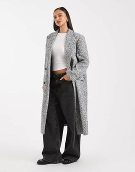 ASOS DESIGN ASOS DESIGN oversized dad coat in mono herringbone-Multi