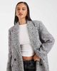 ASOS DESIGN ASOS DESIGN oversized dad coat in mono herringbone-Multi - 4