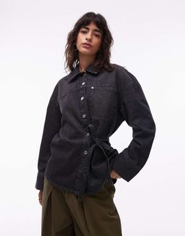 ASOS DESIGN ASOS DESIGN oversized denim shirt in washed black