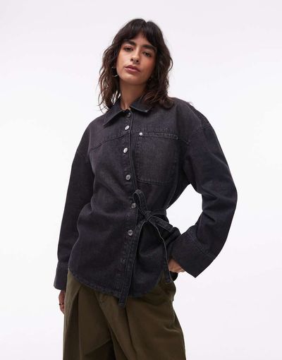 ASOS DESIGN ASOS DESIGN oversized denim shirt in washed black