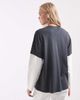 ASOS DESIGN ASOS DESIGN oversized double layer T-shirt in washed gray & cream-Multi - 3
