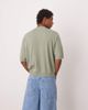 ASOS DESIGN ASOS DESIGN oversized fit knit crew neck T-shirt with embroidery detail in sage green - 3