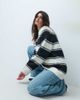 ASOS DESIGN ASOS DESIGN oversized fluffy sweater in black and white stripes-Multi - 1