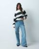ASOS DESIGN ASOS DESIGN oversized fluffy sweater in black and white stripes-Multi - 2