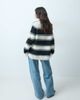 ASOS DESIGN ASOS DESIGN oversized fluffy sweater in black and white stripes-Multi - 4