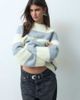 ASOS DESIGN ASOS DESIGN oversized fluffy sweater in buttermilk and gray stripes-Yellow - 1