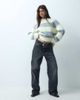 ASOS DESIGN ASOS DESIGN oversized fluffy sweater in buttermilk and gray stripes-Yellow - 2