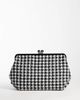 ASOS DESIGN ASOS DESIGN oversized frame clutch bag in houndstooth-Black - 1
