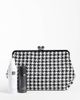 ASOS DESIGN ASOS DESIGN oversized frame clutch bag in houndstooth-Black - 2