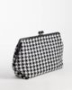 ASOS DESIGN ASOS DESIGN oversized frame clutch bag in houndstooth-Black - 3