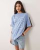 ASOS DESIGN ASOS DESIGN oversized graphic football tee in light blue - 1