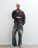 ASOS DESIGN ASOS DESIGN oversized half zip sweatshirt with self elasticated hem, piping and print in brown - 2