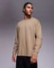 ASOS DESIGN ASOS DESIGN oversized heavyweight long sleeve t-shirt with cuff detailing in brown - 1
