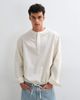 ASOS DESIGN ASOS DESIGN oversized henley shirt with drawcord hem in off white - 1