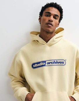 ASOS DESIGN ASOS DESIGN oversized hood with pigment print in yellow
