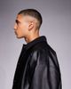 ASOS DESIGN ASOS DESIGN oversized jacket in faux leather with cord collar in black - 4