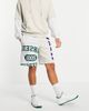 ASOS DESIGN ASOS DESIGN oversized jersey shorts in spliced collegiate print - part of a set-Grey - 1