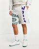 ASOS DESIGN ASOS DESIGN oversized jersey shorts in spliced collegiate print - part of a set-Grey - 4