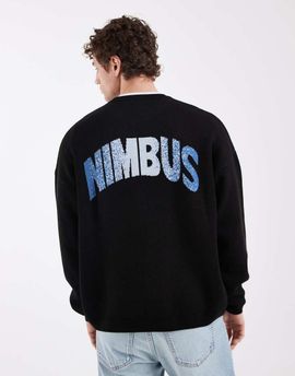 ASOS DESIGN ASOS DESIGN oversized knit sweater with NIMBUS graphic in black