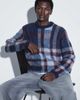 ASOS DESIGN ASOS DESIGN oversized knitted brushed plaid sweater in navy-MULTI - 2