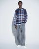 ASOS DESIGN ASOS DESIGN oversized knitted brushed plaid sweater in navy-MULTI - 3