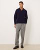 ASOS DESIGN ASOS DESIGN oversized long sleeve knit rib notch neck polo in navy - 2