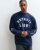 ASOS DESIGN ASOS DESIGN oversized long sleeve t-shirt with NFL Detroit Lions in Navy - 1