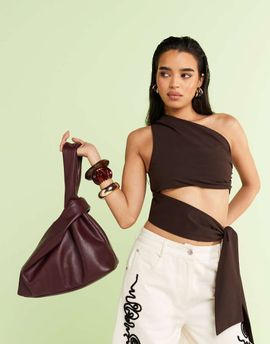 ASOS DESIGN ASOS DESIGN oversized loop through clutch bag in cherry red