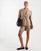 ASOS DESIGN ASOS DESIGN oversized mensy blazer in beige pinstripe-Brown - 1