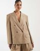 ASOS DESIGN ASOS DESIGN oversized mensy blazer in beige pinstripe-Brown - 2