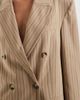 ASOS DESIGN ASOS DESIGN oversized mensy blazer in beige pinstripe-Brown - 3