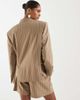 ASOS DESIGN ASOS DESIGN oversized mensy blazer in beige pinstripe-Brown - 4