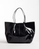ASOS DESIGN ASOS DESIGN oversized patent tote with zippered pouch in black - 1