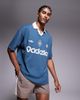 ASOS DESIGN ASOS DESIGN oversized polo shirt with athletic print in charcoal-Gray - 1