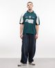 ASOS DESIGN ASOS DESIGN oversized polo shirt with cut and sew paneling and sporty graphics in dark green - 2