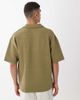 ASOS DESIGN ASOS DESIGN oversized polo with open neck in khaki texture-Green - 3