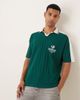 ASOS DESIGN ASOS DESIGN oversized polo with sports chest graphic in green-Multi - 4