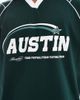 ASOS DESIGN ASOS DESIGN oversized polo with sports graphics and airtex paneling in dark green - 2
