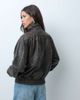 ASOS DESIGN ASOS DESIGN oversized real leather bomber jacket in washed brown - 3