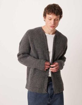 ASOS DESIGN ASOS DESIGN oversized rib knit cardigan in gray