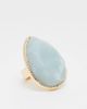 ASOS DESIGN ASOS DESIGN oversized ring with real semi precious stone in gold tone - 1