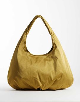 ASOS DESIGN ASOS DESIGN oversized satin tote bag in chartreuse-Green