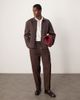 ASOS DESIGN ASOS DESIGN oversized scuba-style fabric Harrington jacket in brown - 1