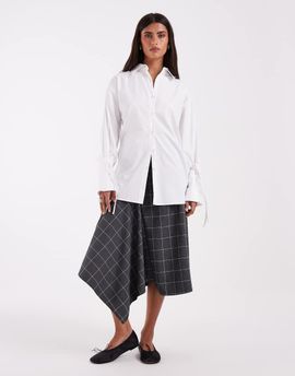 ASOS DESIGN ASOS DESIGN oversized shirt cuff detail in white-Multi