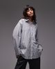 ASOS DESIGN ASOS DESIGN oversized shirt with pleat in mensy stripe-Multi - 1