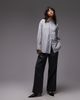 ASOS DESIGN ASOS DESIGN oversized shirt with pleat in mensy stripe-Multi - 3